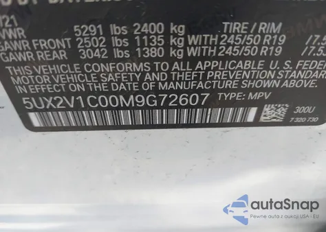 2021 BMW X4 xDrive30I из США, поврежденный, VIN 5UX2V1C00M9G72607